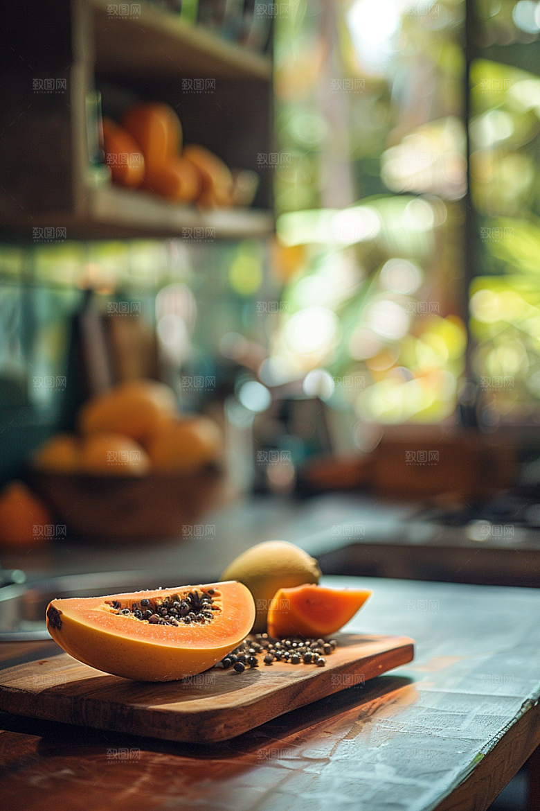木瓜瓜果美食摄影图