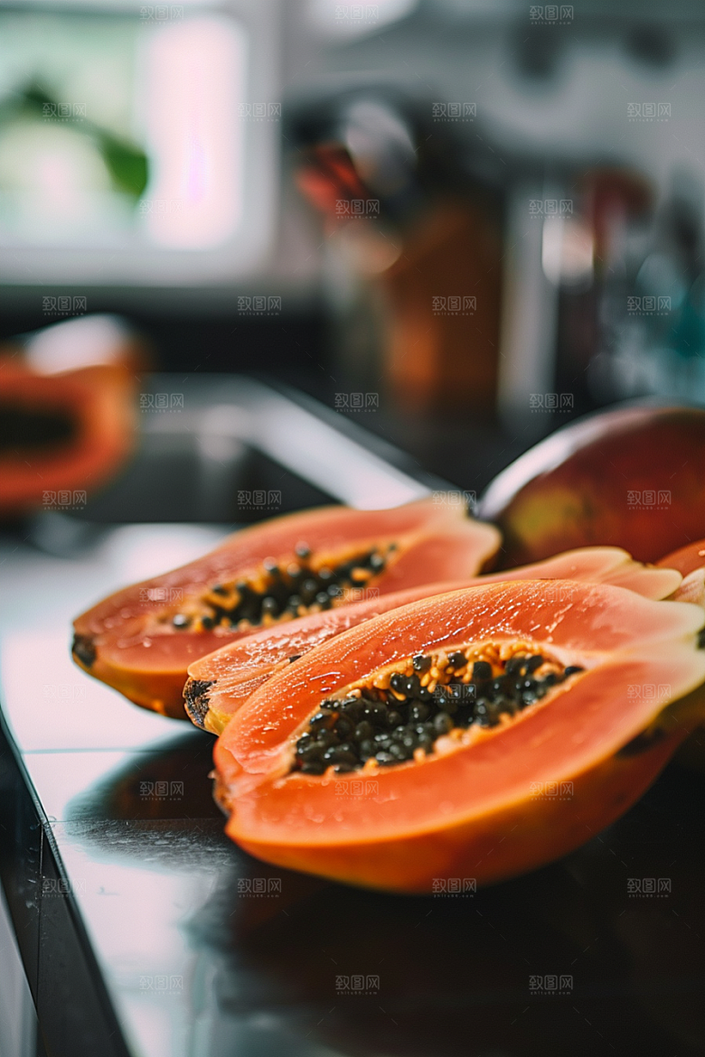 木瓜自然美食摄影图