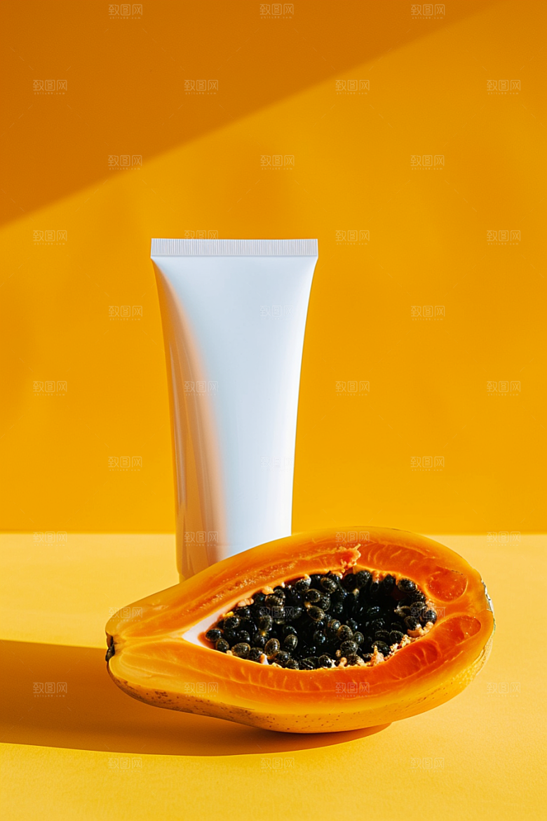 木瓜食材美味摄影图