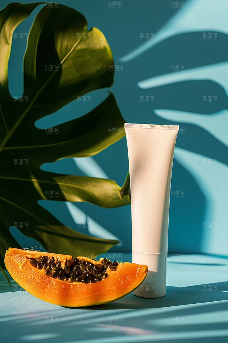 木瓜香甜美食摄影图