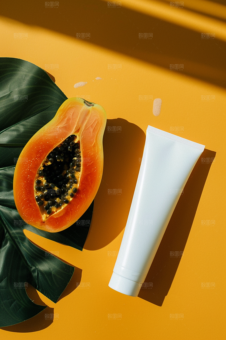 木瓜香甜美味摄影图