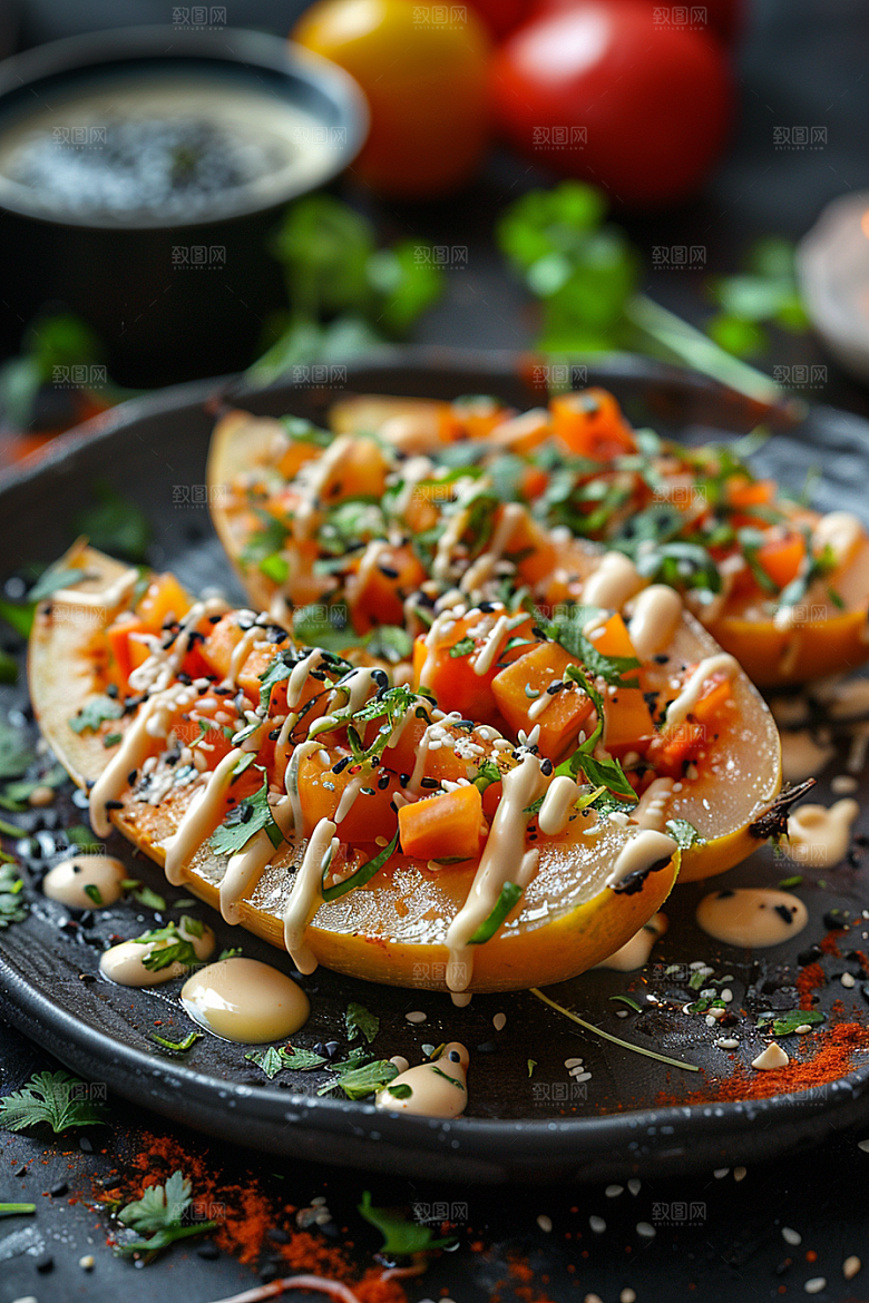 木瓜食材美味摄影图