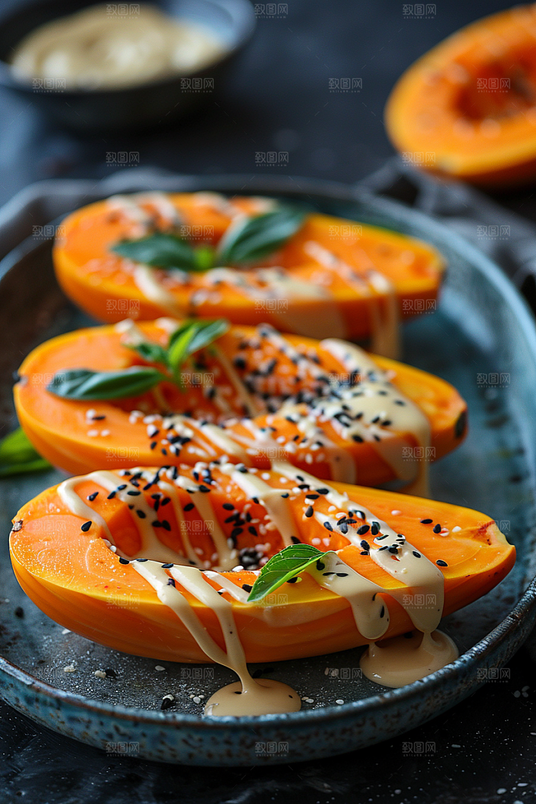 木瓜美味食材摄影图