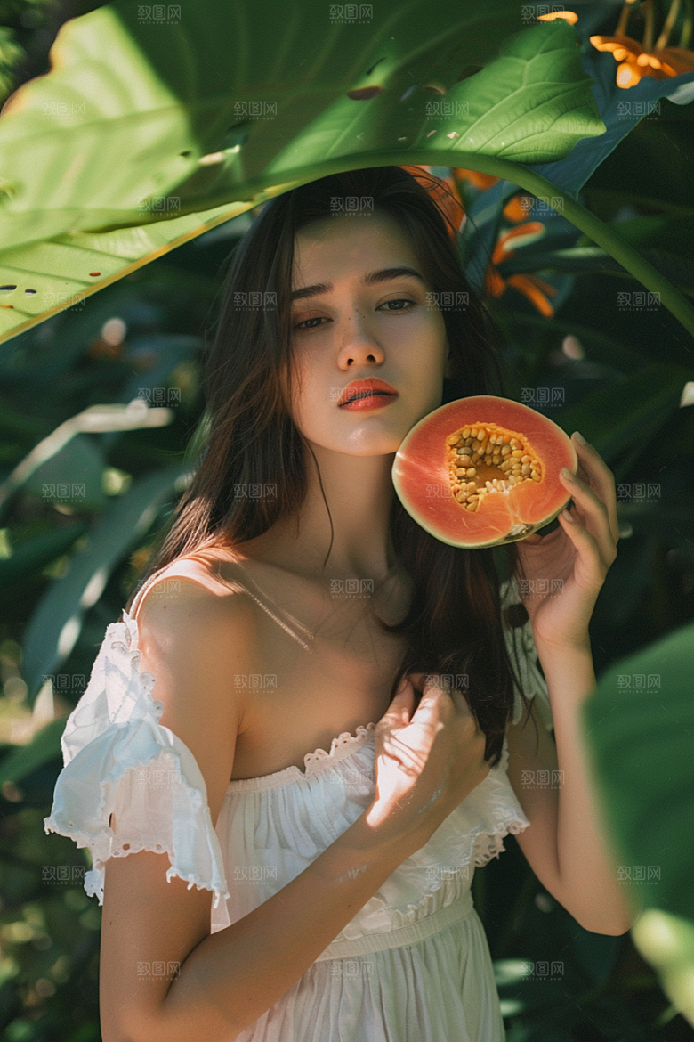 木瓜瓜果新鲜摄影图