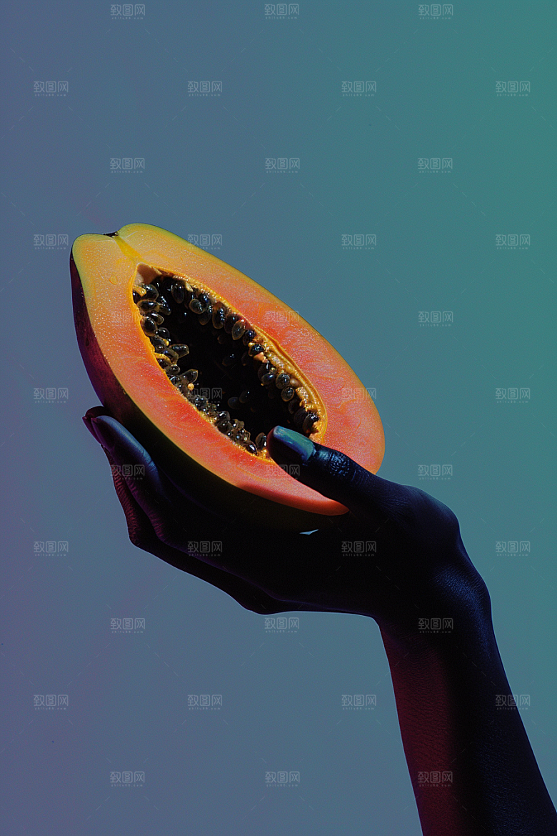 木瓜自然美食摄影图