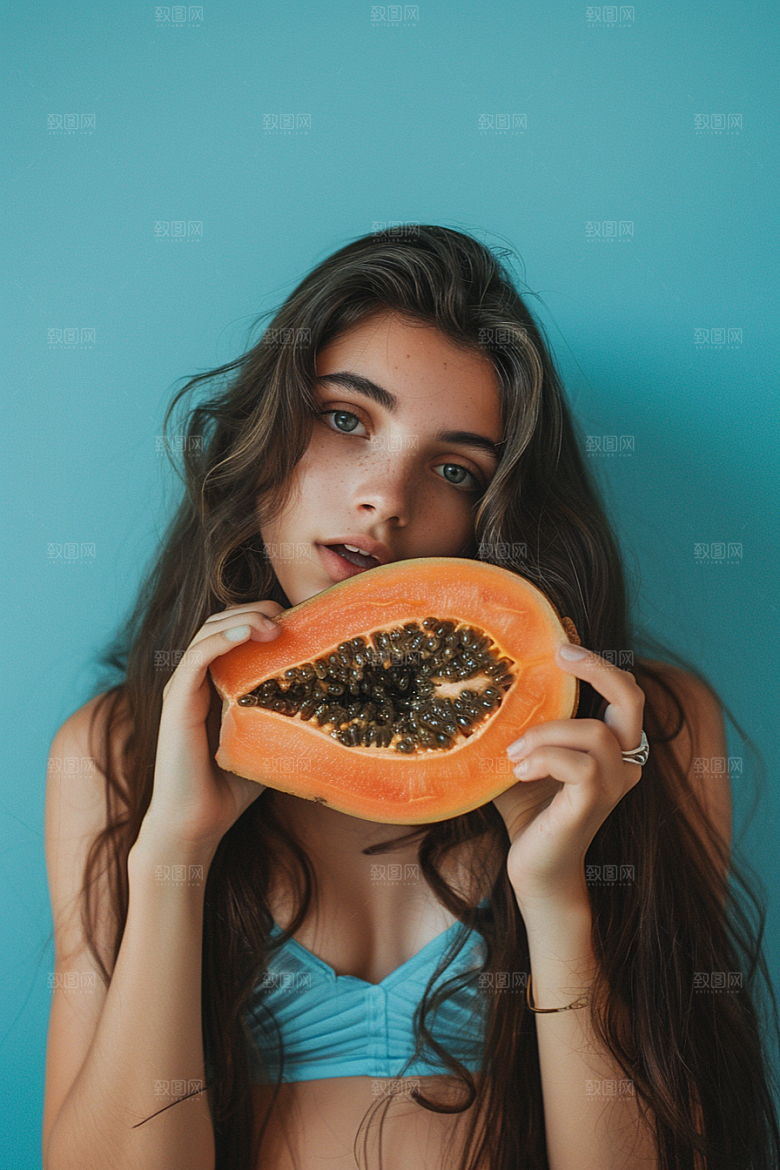 木瓜自然瓜果摄影图