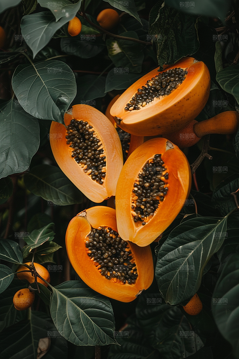 木瓜食材自然摄影图