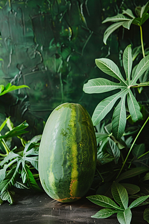 木瓜新鲜美味摄影图
