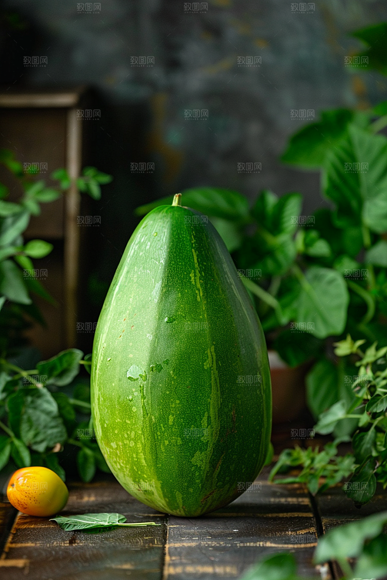 木瓜香甜果肉摄影图