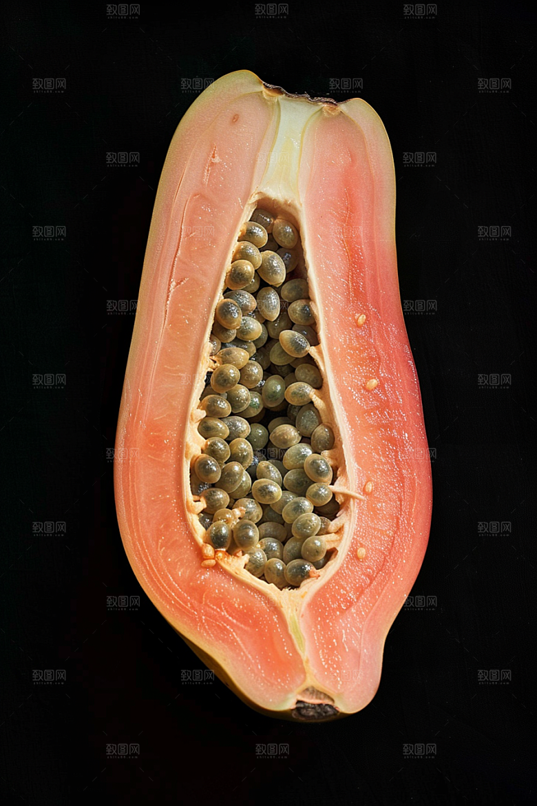木瓜热带水果美食摄影图