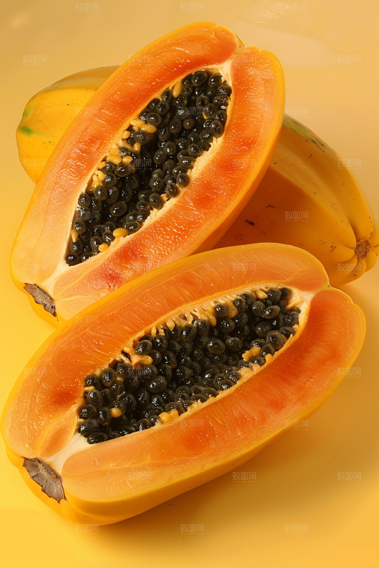 木瓜食材美食摄影图
