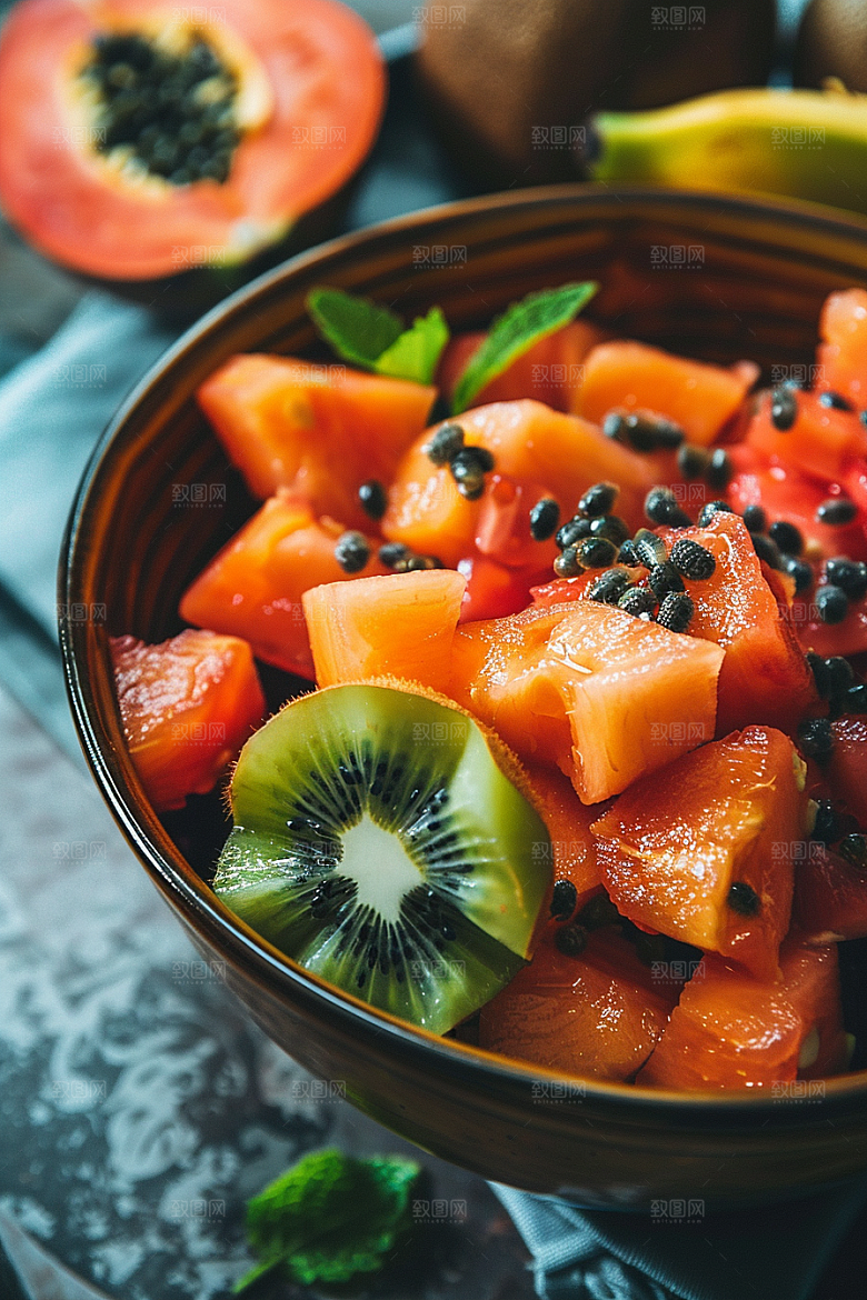 木瓜美味热带水果摄影图