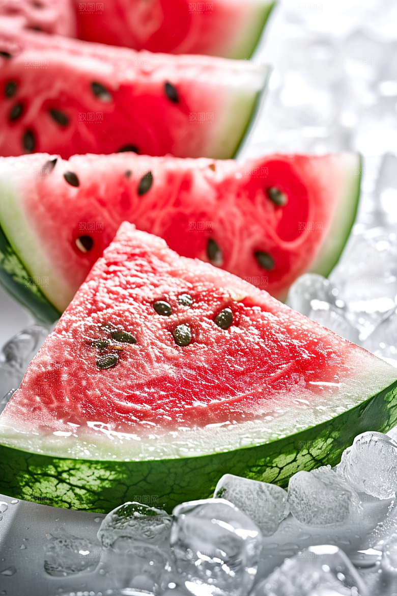 西瓜清新夏天摄影图