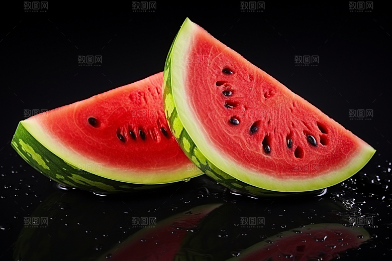 西瓜夏天清甜可口摄影图