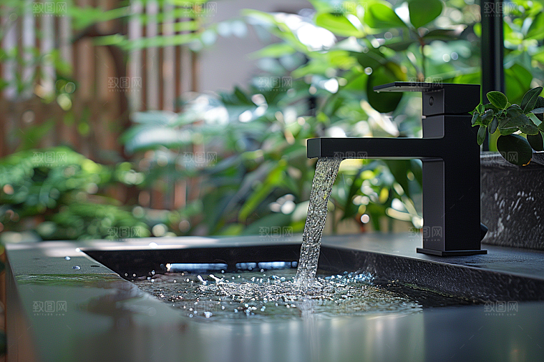 水龙头装潢水池素材
