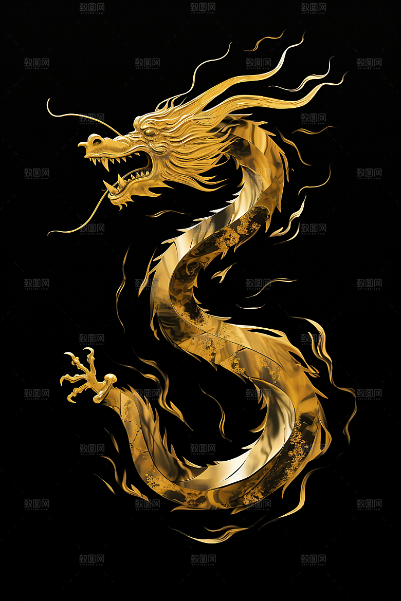 水墨画风龙艺术高清素材