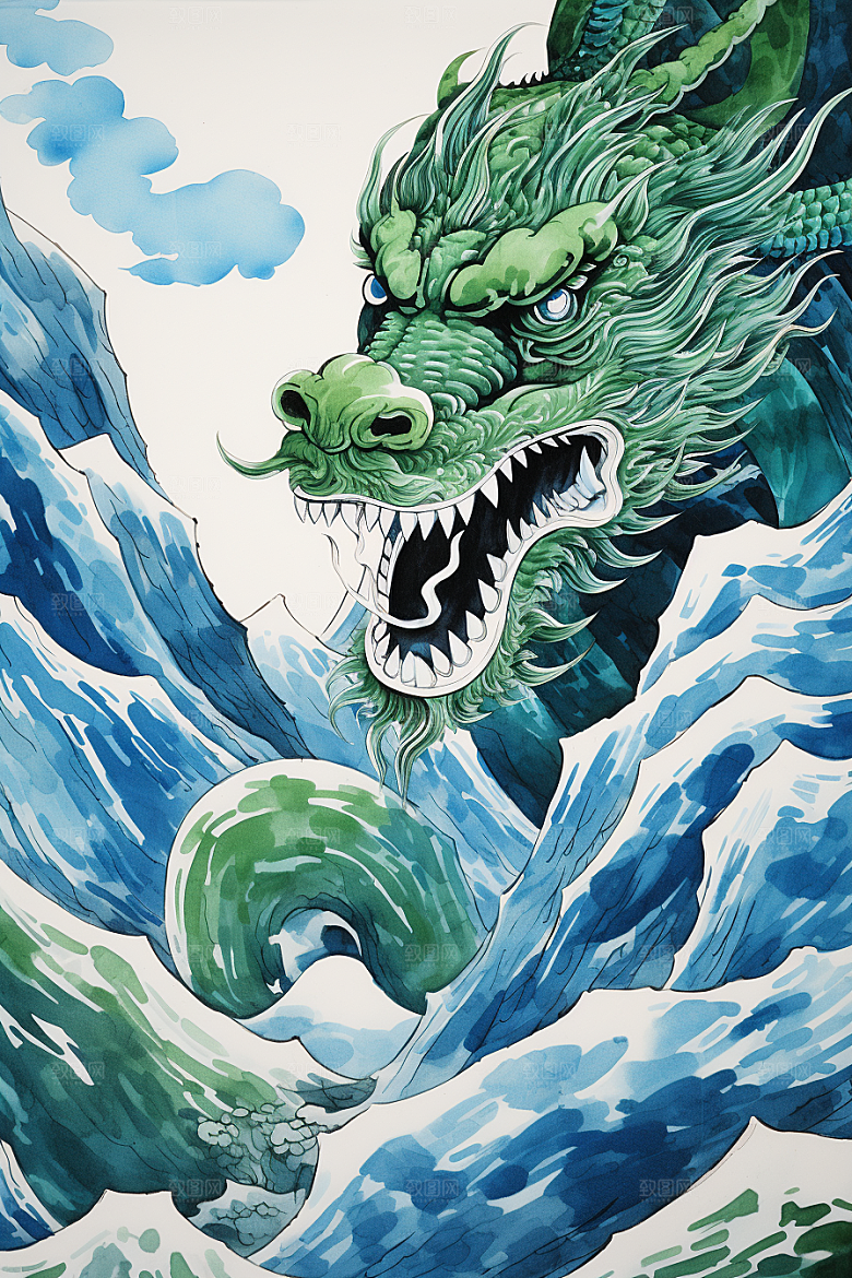 水墨画风龙高清龙形象素材