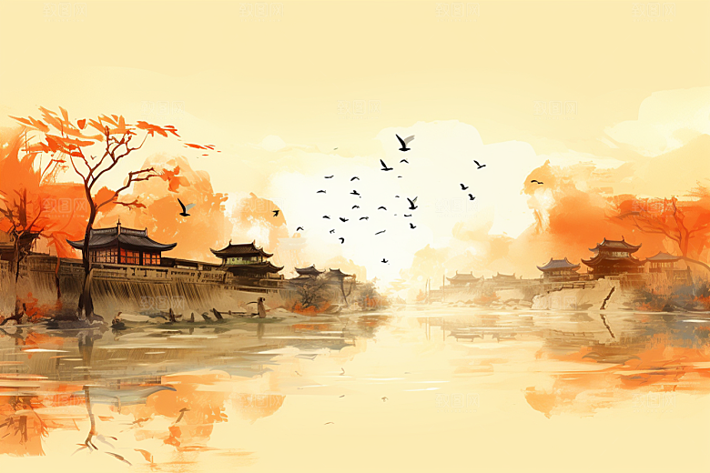 水墨江南中式中国风插画