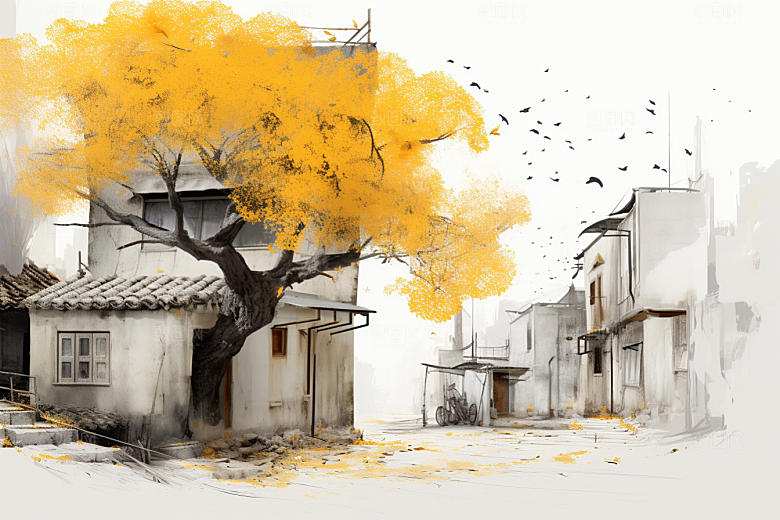 水墨江南手绘中国风插画