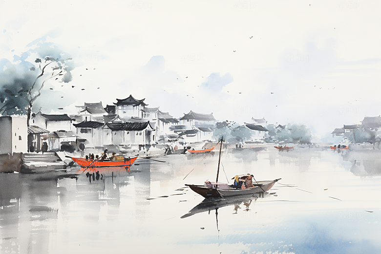 水墨江南中式中国风插画
