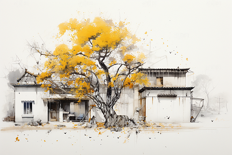 水墨江南手绘中国风插画