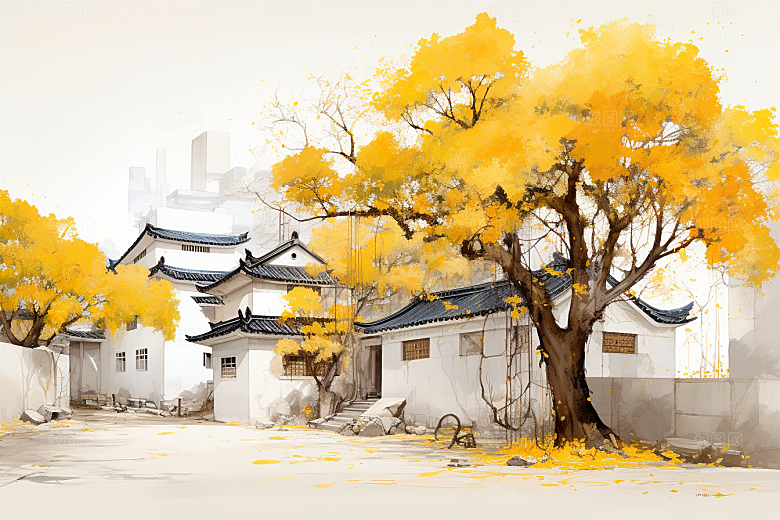 水墨江南手绘中国风插画