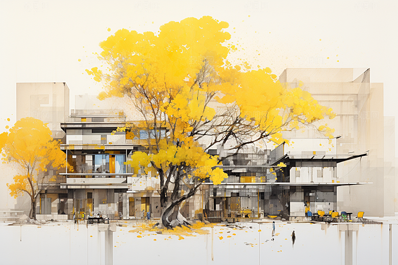 水墨江南中国风中式插画