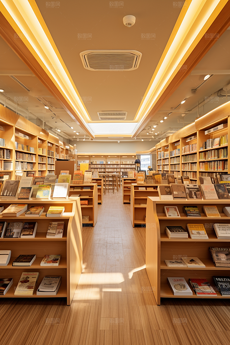书店书架图书馆家居素材
