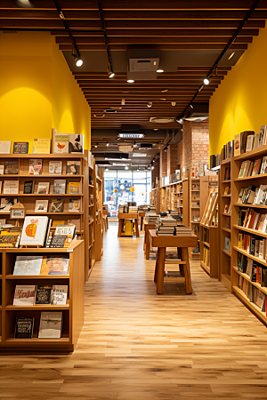 书店书架家居复古素材