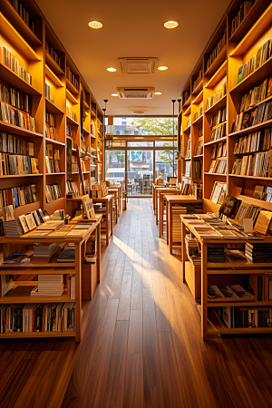 书店书架书柜藏书室素材