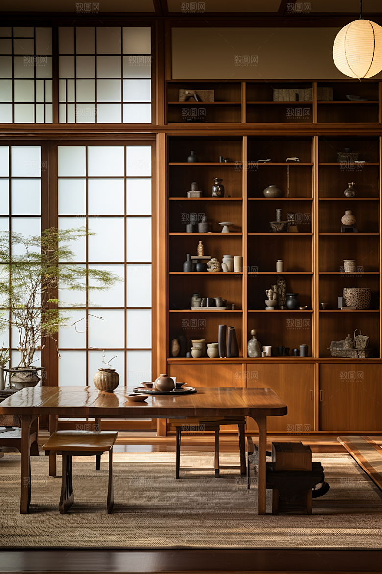 书店书架复古家居素材