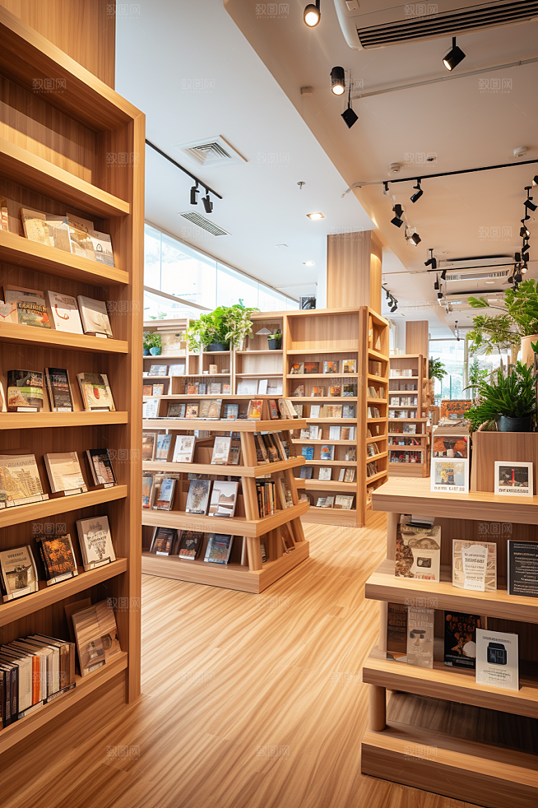 书店书架书柜家居素材