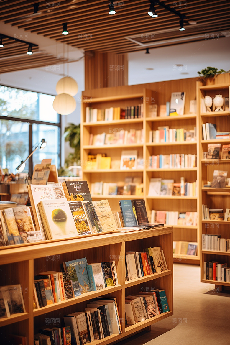 书店书架大气图书馆素材
