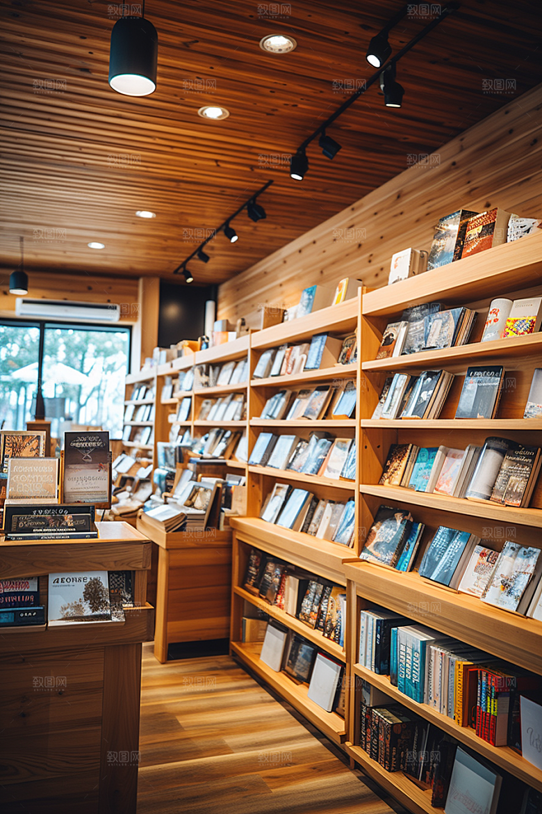 书店书架家居藏书室素材