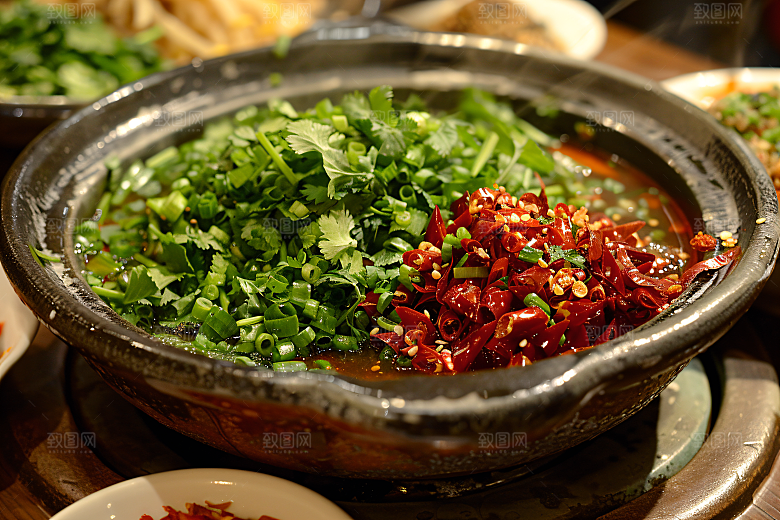 蒜蓉辣酱美食麻辣摄影图