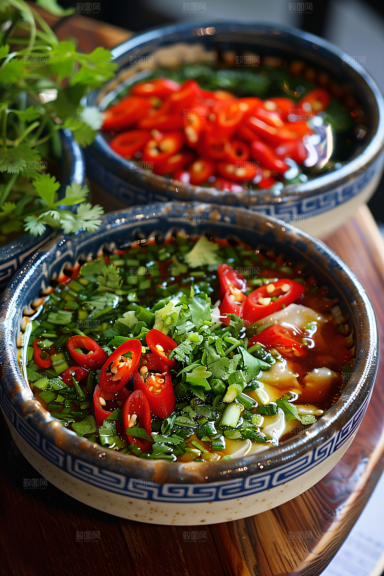 蒜蓉辣酱蒜泥美食摄影图