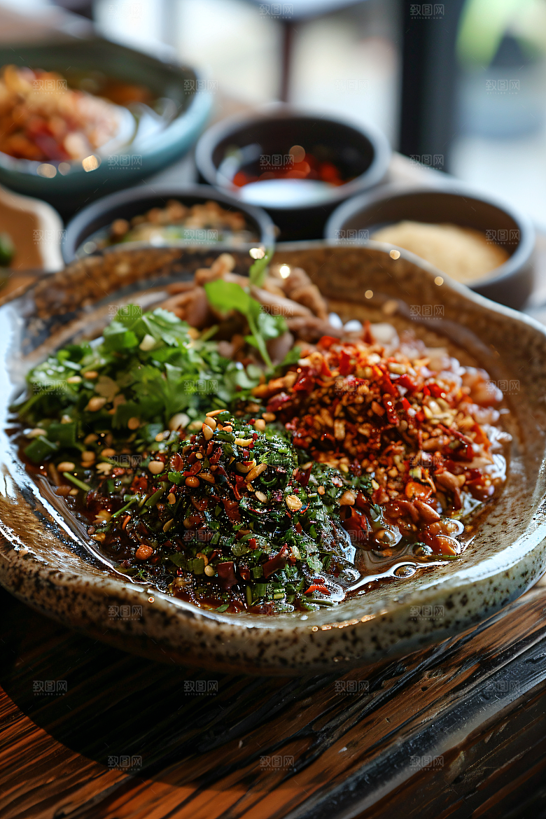 蒜蓉辣酱美食香辣摄影图