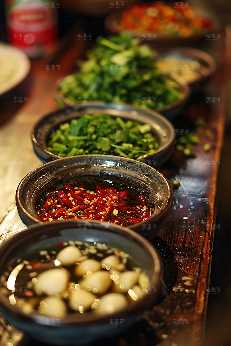 蒜蓉辣酱酱料调味料摄影图