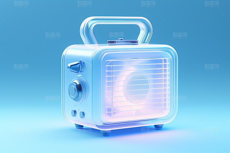 透明光效收音机透明塑料录音机模型