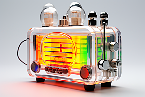 透明光效收音机录音机时尚模型