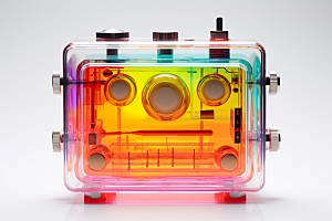 透明光效收音机玻璃酸性模型