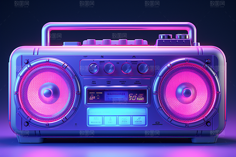透明光效收音机玻璃录音机模型