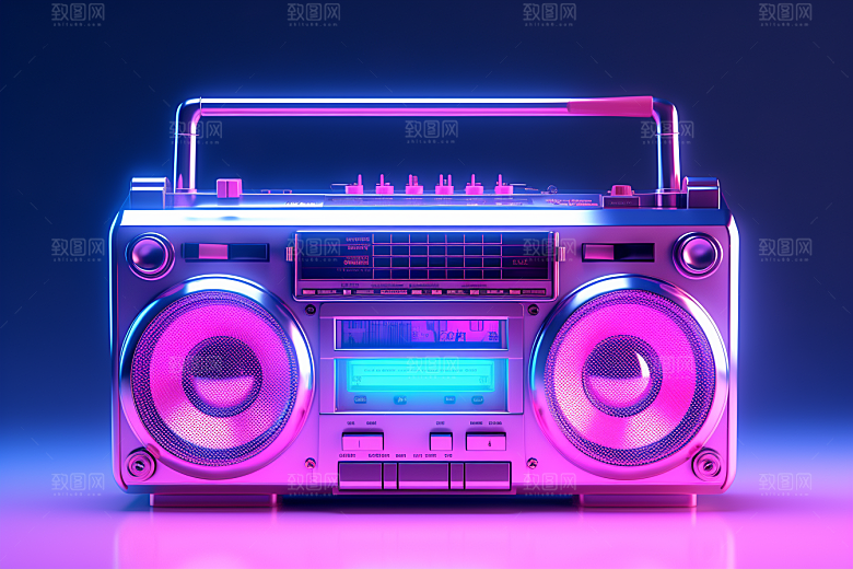 透明光效收音机录音机玻璃模型