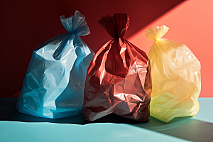 塑料垃圾袋高清环保摄影图