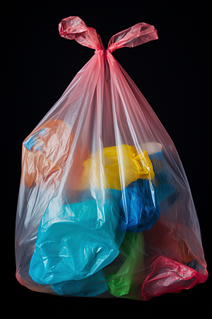 塑料垃圾袋环保垃圾分类摄影图