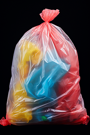 塑料垃圾袋垃圾分类环保摄影图