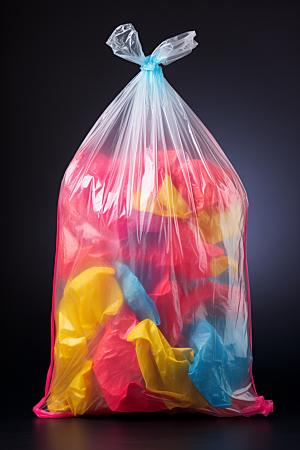 塑料垃圾袋环保透明垃圾袋摄影图