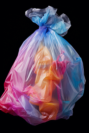 塑料垃圾袋透明垃圾袋垃圾分类摄影图