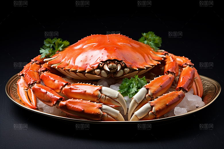梭子蟹美食海货摄影图