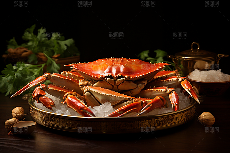 梭子蟹食材大海摄影图
